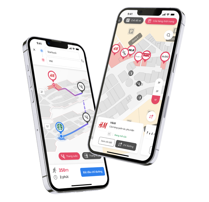 DigiMap.ai mobile application demo showing indoor navigation interface